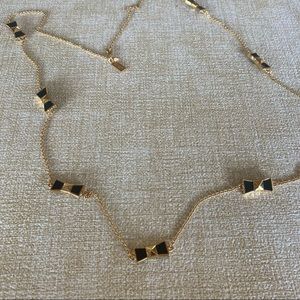 Kate spade vintage black and gold bow necklace